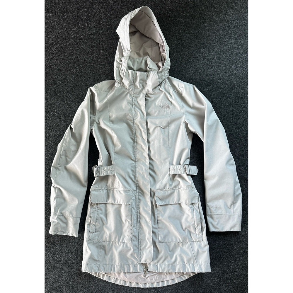 Womens The North Face Venture 2 Waterproof Dryvent Hooded Rain Jacket Gray XS